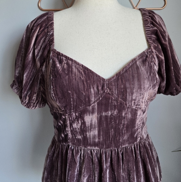 Anthropologie, New, Porridge Purple Velvet Lace-up Peplum Shirt, Size Large - Picture 7 of 16